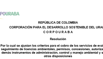 Etapa de consulta externa de la Resolución «Por la cual se ajustan los criterios para el cobro de los servicios de evaluación y seguimiento…» de licencias y/o trámites ambientales.