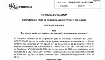 AUTO POR EL CUAL SE DECLARA INICIADA UNA ACTUACIÓN ADMINISTRATIVA AMBIENTAL