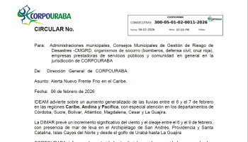 Circular 0011-2026 Alerta Nuevo Frente Frio en el Caribe