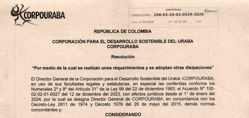 Resolución 0529-2026, por medio de la cual se realizan unos requerimientos y se adoptan otras disposiciones