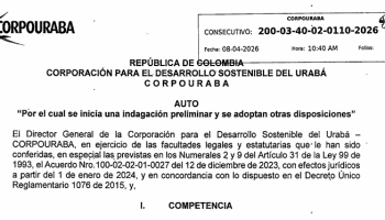 PUBLICACIÓN DE AUTOS Y RESOLUCIONES EXPEDIDOS POR CORPOURABA – ABRIL DE 2026