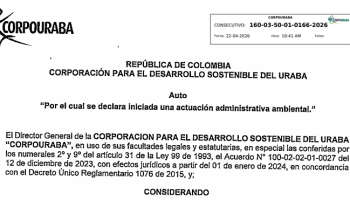 INICIO DE ACTUACIONES ADMINISTRATIVAS POR SOLICITUDES DE CONCESIÓN DE AGUAS SUPERFICIALES EN GIRALDO, ANTIOQUIA