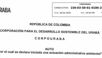INICIO DE ACTUACIÓN ADMINISTRATIVA AMBIENTAL PARA LA CONCESIÓN DE AGUAS SUPERFICIALES EN BENEFICIO DEL RESGUARDO INDÍGENA ALTO CAIMÁN – MUNICIPIO DE NECOCLÍ-ANTIOQUIA.