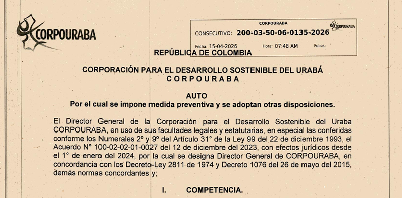 Auto 0135-2026, por el cual se impone medida preventiva y se adoptan otras disposiciones