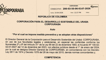 CORPOURABA IMPONE MEDIDA PREVENTIVA POR APROVECHAMIENTO DE MATERIAL FORESTAL EN TURBO