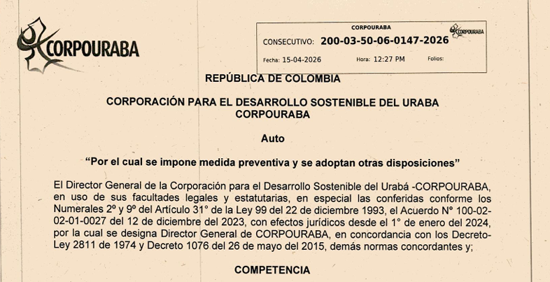AUTO 0147 DE 2026, POR EL CUAL SE IMPONE MEDIDA PREVENTIVA Y SE ADOPTAN OTRAS DISPOSICIONES