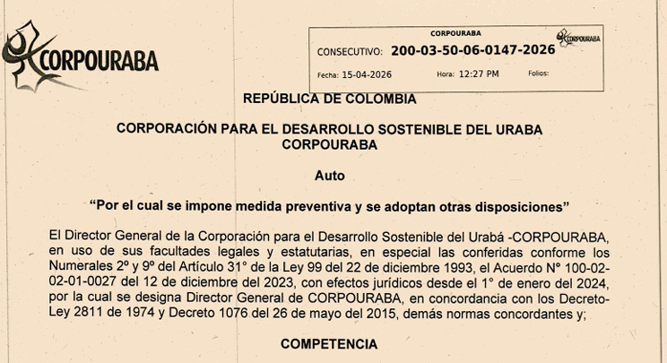 AUTO 0147-2026, POR EL CUAL SE IMPONE MEDIDA PREVENTIVA Y SE ADOPTAN OTRAS DISPOSICIONES