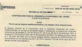 PUBLICACIÓN DE ACTOS ADMINISTRATIVOS AMBIENTALES – AUTOS Y RESOLUCIONES EXPEDIDOS POR CORPOURABA EN EL MARCO DE PROCEDIMIENTOS ADMINISTRATIVOS, SANCIONATORIOS Y DE CONTROL AMBIENTAL