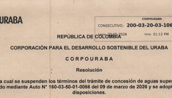 RESOLUCIÓN 1068-2026 – REQUERIMIENTO AL MUNICIPIO DE FRONTINO PARA TRÁMITE DE CONCESIÓN DE AGUAS SUPERFICIALES.