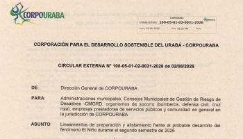 CIRCULAR EXTERNA Nro. 100-05-01-02-0031-2026 – PREPARACIÓN Y ALISTAMIENTO FRENTE AL PROBABLE DESARROLLO DEL FENÓMENO  EL NIÑO EN EL SEGUNDO SEMESTRE DE 2026