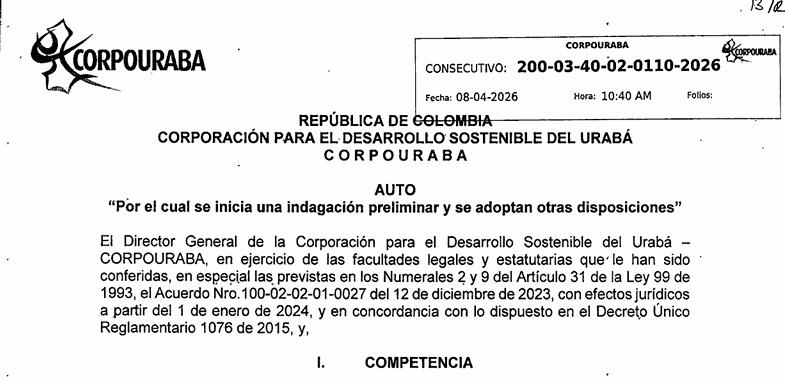 AUTO 0110/2026 POR EL CUAL SE INICIA UNA INDAGACIÓN PRELIMINAR Y SE ADOPTAN OTRAS DISPOSICIONES.