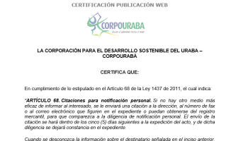 CITACIÓN PARA NOTIFICACIÓN PERSONAL – PROCESO DE JURISDICCIÓN COACTIVA