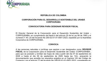 Convocatoria Revisor Fiscal 2026