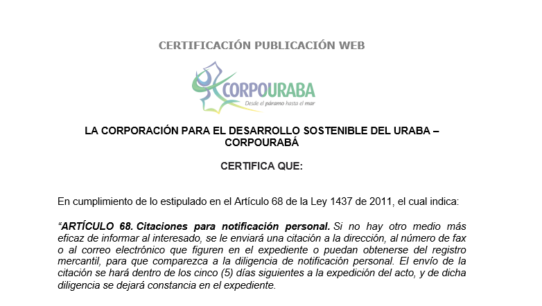 Citaciones para notificación personal